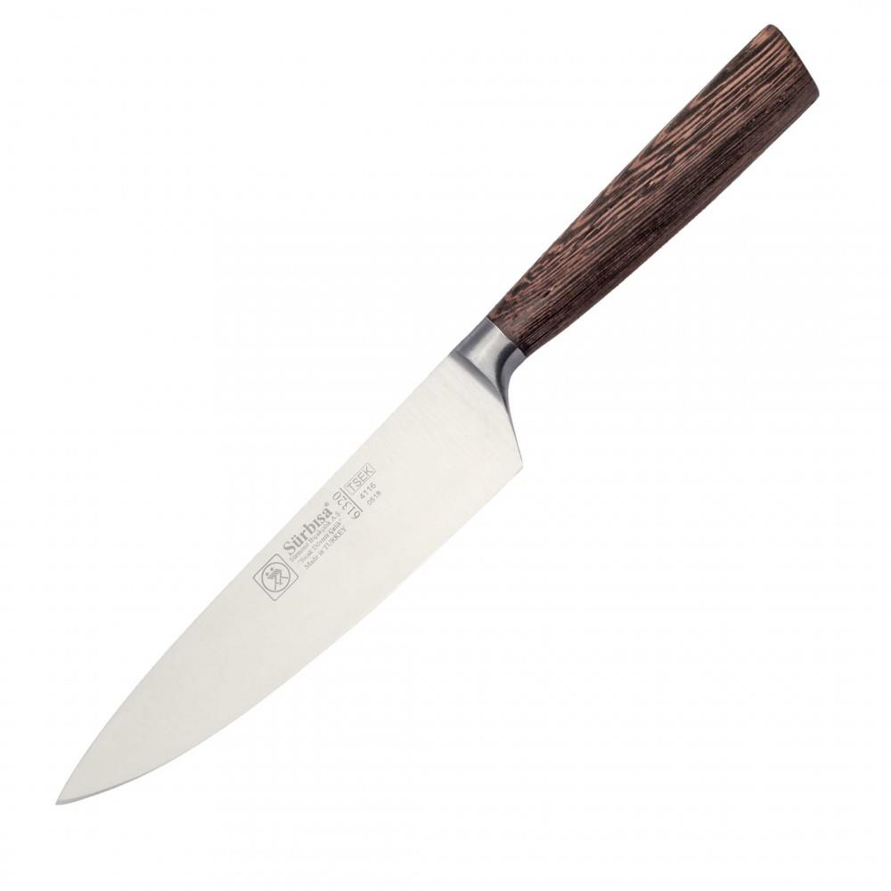 Sürbisa Sürmene 61320 Sıcak Dövme Şef Bıçağı Zeytin Saplı Ahşap 18 Cm 