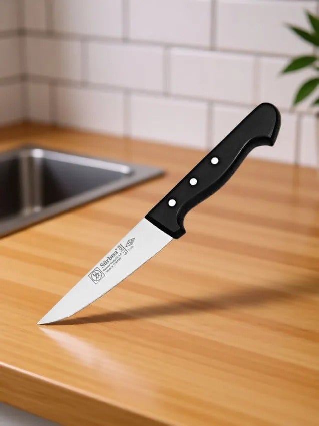 Sürmene Et Kasap Bıçağı 24 Cm Pimli Paslanmaz Çelik Kemik Sıyırma Doğrama Kesim Bıçağı Sürbisa 61008 