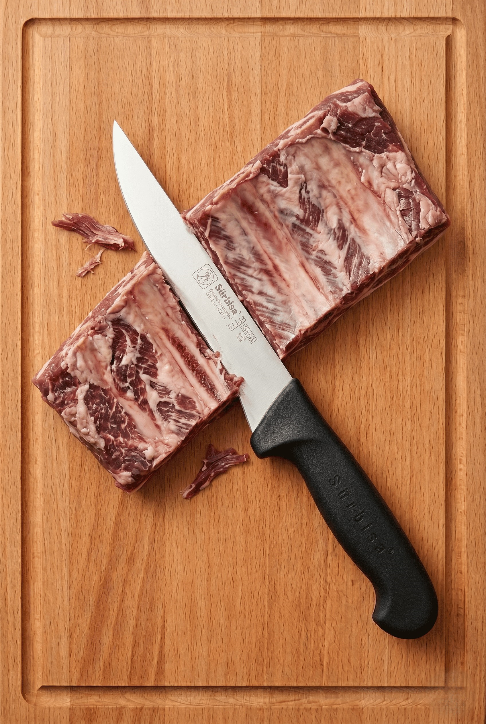 Sürmene Kasap Bıçağı Kaburga Kemik Sıyırma Doğrama Bıçağı Şef Mutfak Et Kurban Bıçak Sürbisa 61114 