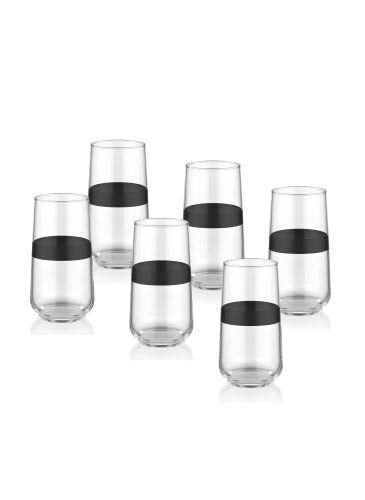 The Mia Dark Su Bardağı Uzun 6 Lı Set DRK0002 
