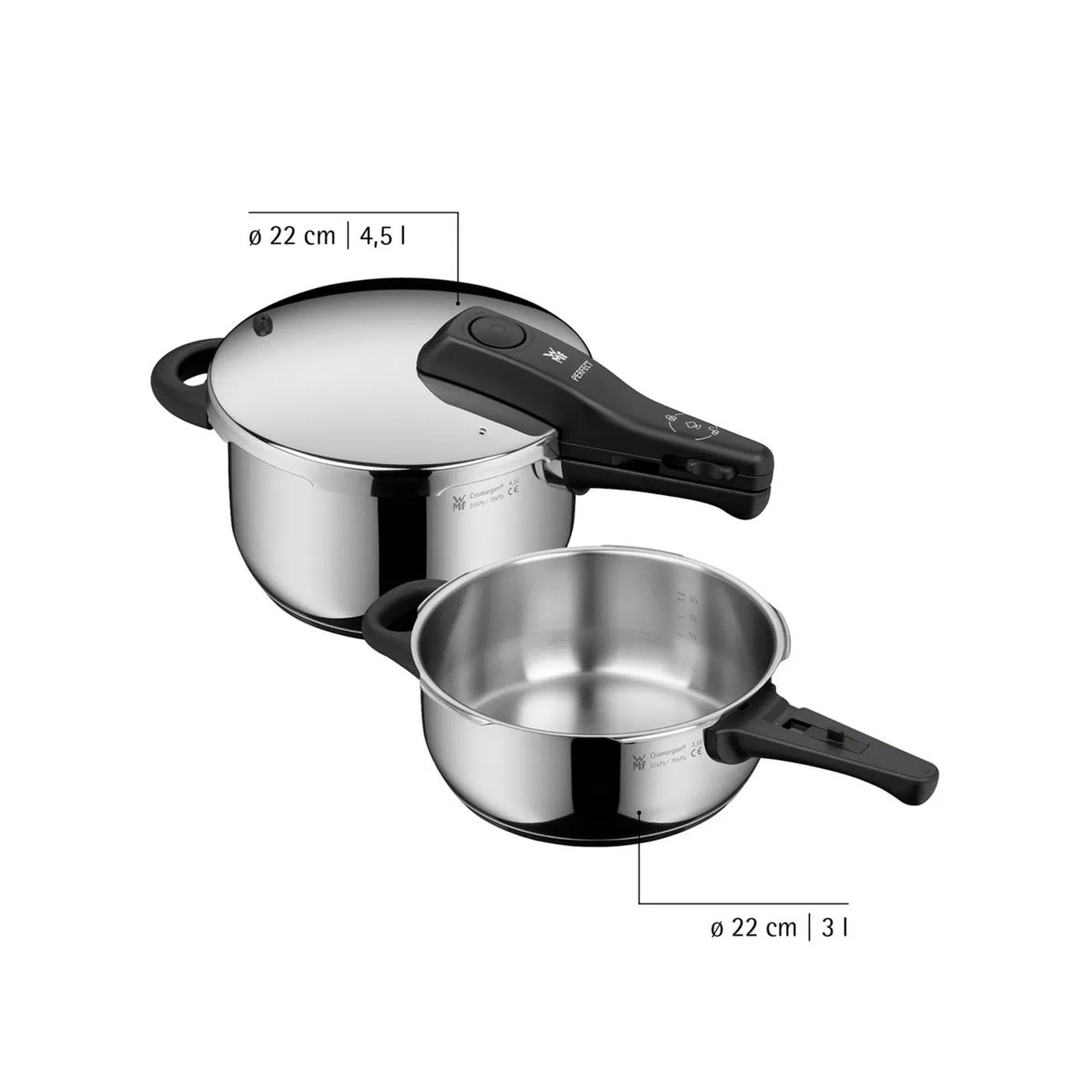 WMF Perfect Düdüklü Tencere Seti 4.5+3 Lt 1512000346 