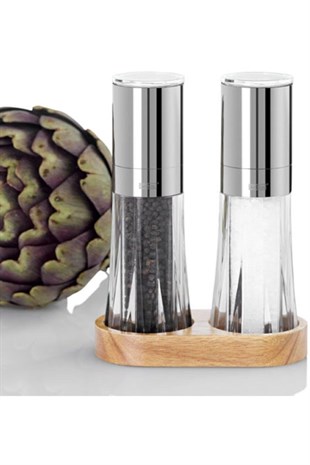 Adhoc Manage Crystal Tuz ve Biber Değirmen Seti 