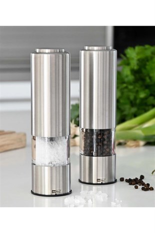 Adhoc Pepmatik Elektrikli Tuz ve Biber Değirmen Seti 
