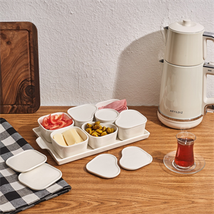 Aryıldız 15 Parça Tepsili Oval Porselen Kahvaltılık Ar249345 