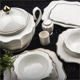 Aryıldız 60 Parça Gold Porselen Yemek Takımı 34000 