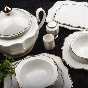 Aryıldız 60 Parça Gold Porselen Yemek Takımı 34000 