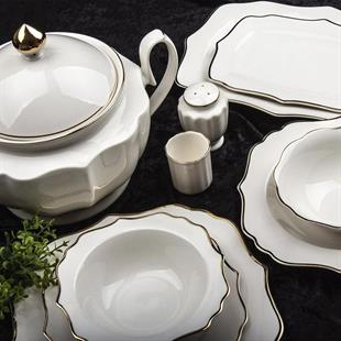 Aryıldız 60 Parça Gold Porselen Yemek Takımı 34000 