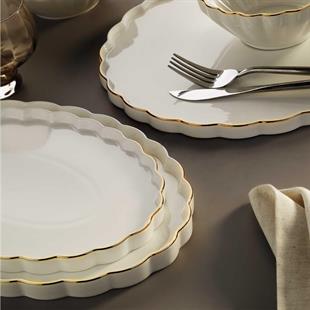 Aryıldız Ar250495 Margaret Gold 12 Kişilik 54 Parça Porselen Yemek Takımı 