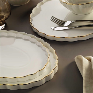 Aryıldız Ar250495 Margaret Gold 12 Kişilik 54 Parça Porselen Yemek Takımı 