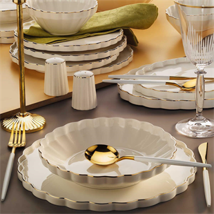 Aryıldız Ar250495 Margaret Gold 12 Kişilik 54 Parça Porselen Yemek Takımı 