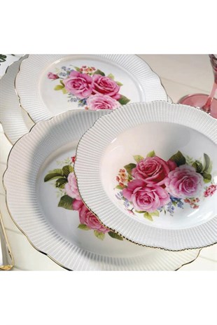Aryıldız AR30020 Bone Round Porselen 83 Parça Yemek Takımı 