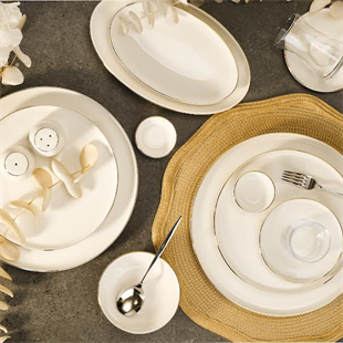 Aryıldız Aria 35 Parça Porselen Kahvaltı Takımı Gold Ar4056301 