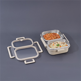 Aryıldız Bento Lunch Box Yemek Termosu Beige 2 Bölmeli Ar262184 