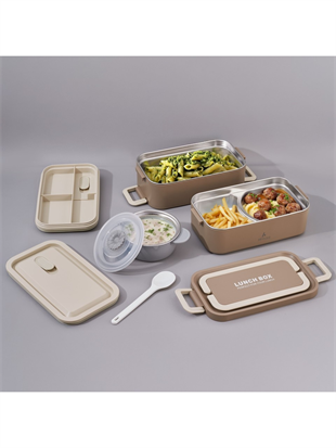 Aryıldız Bento Lunch Box Yemek Termosu Haki 2000 Ml + Sosluk Ar262177 