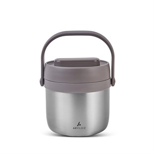 Aryıldız Bento Lunch Box Yemek Termosu Yuvarlak Steel 1400 Ml Ar262283 