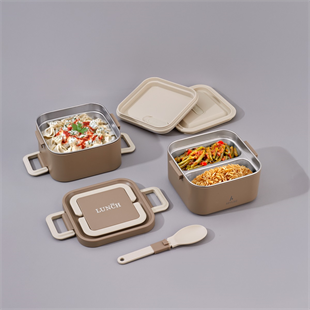 Aryıldız Bento Lunch Box Yemek Termosu Kare Haki 1400 Ml Ar262115 