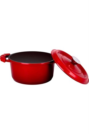 Aryıldız Blaze Döküm Alüminyum 24 Cm Derin Tencere Kırmızı 