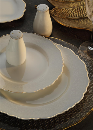 Aryıldız Bone Porselen Wave Gold 60 Parça Yemek Takımı Ar34019 