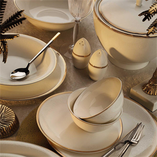 Aryıldız Bone Vienna Gold 12 Kişilik 60 Parça Porselen Yemek Takımı Ar34017 