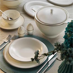 Aryıldız Bone Vienna Platin 12 Kişilik 60 Parça Porselen Yemek Takımı Ar34018 