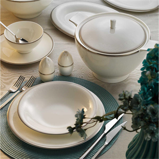 Aryıldız Bone Vienna Platin 12 Kişilik 60 Parça Porselen Yemek Takımı Ar34018 