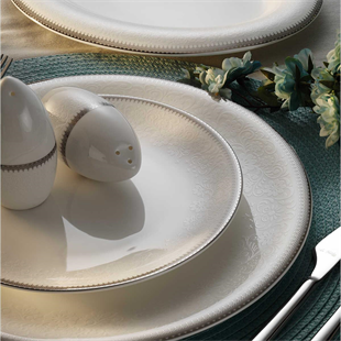 Aryıldız Bone Vienna Platin 12 Kişilik 60 Parça Porselen Yemek Takımı Ar34018 