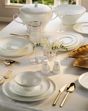 Aryıldız Dante Altın Gold 60 Parça Porselen Yemek Takımı Ar34020 