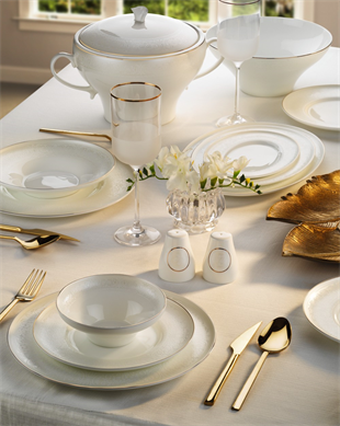 Aryıldız Dante Altın Gold 60 Parça Porselen Yemek Takımı Ar34020 