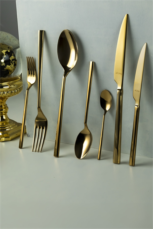 Aryıldız De Luxe S Gold Pvd 89 Parça Altın Çatal Kaşık Bıçak Takımı 
