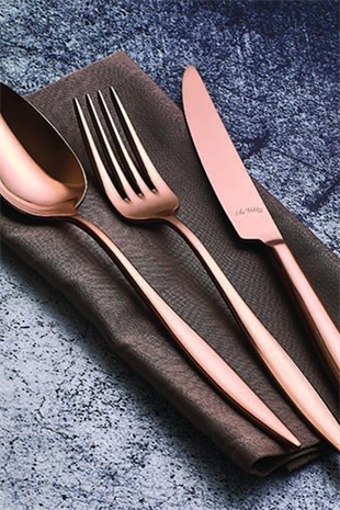 Aryıldız Elegant Bronz Pvd 24 Parça Çatal Kaşık Bıçak Takımı 