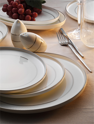 Aryıldız Hn Vanessa 60 Parça Platin Porselen Yemek Takımı Ar252963 