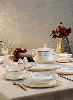 Aryıldız Hn Vanessa 60 Parça Platin Porselen Yemek Takımı Ar252963 