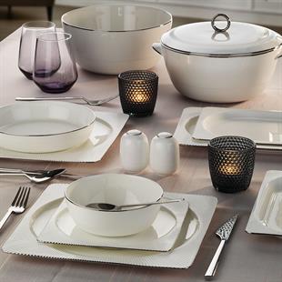 Aryıldız Maria Platin 12 Kişilik 60 Parça Porselen Yemek Takımı Ar251041 