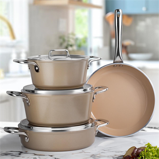 Aryıldız Neo-Ceramic 7 Parça Seramik Tencere Seti Bej Ar256183 