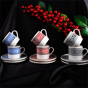 Aryıldız Sacce 12 Parça 6 Kişilik Türk Porselen Kahve Fincan Takımı 90 ml Ar238233 