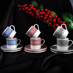 Aryıldız Sacce 12 Parça 6 Kişilik Türk Porselen Kahve Fincan Takımı 90 ml Ar238233 