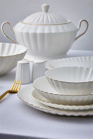 Aryıldız Sintra Gold 60 Parça Porselen Yemek Takımı Ar255469 