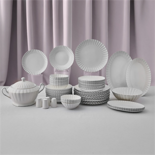 Aryıldız Sintra Platin 60 Parça Porselen Yemek Takımı Ar255476 