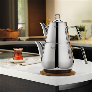 Aryıldız Solid Orta Boy Çelik Çaydanlık Takımı 1,5 Litre Ar243053 