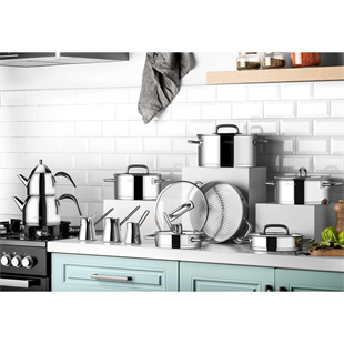 Aryıldız Studio Prestige 20 Parça Cam Kapak İdeal Çelik Çeyiz Seti 