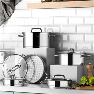 Aryıldız Studio Prestige 20 Parça Cam Kapak İdeal Çelik Çeyiz Seti 