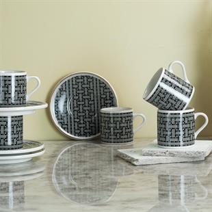 Aryıldız Tarjan 12 Parça 6 Kişilik Porselen Kahve Fincan Takımı 90 ml Ar238226 