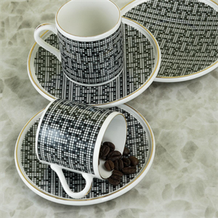 Aryıldız Tarjan 12 Parça 6 Kişilik Porselen Kahve Fincan Takımı 90 ml Ar238226 