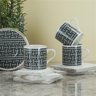 Aryıldız Tarjan 12 Parça 6 Kişilik Porselen Kahve Fincan Takımı 90 ml Ar238226 