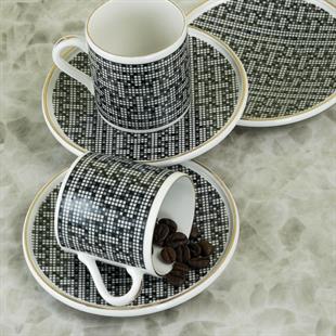 Aryıldız Tarjan 12 Parça 6 Kişilik Porselen Kahve Fincan Takımı 90 ml Ar238226 