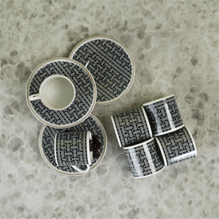 Aryıldız Tarjan 12 Parça 6 Kişilik Porselen Kahve Fincan Takımı 90 ml Ar238226 