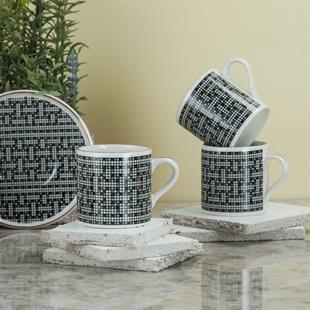 Aryıldız Tarjan 12 Parça 6 Kişilik Porselen Kahve Fincan Takımı 90 ml Ar238226 