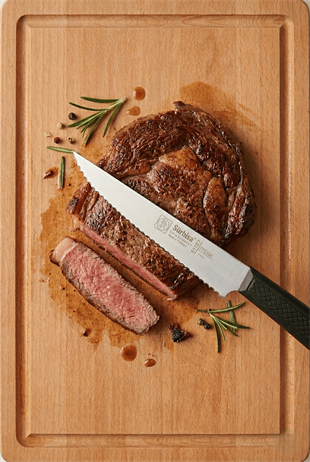 Biftek Et Steak Bıçağı Lazerli Tırtıklı Bıçak Nusretin Et Kesme Bıçağı Sürmene Sürbisa 61107 