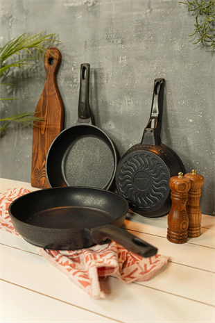 Brioni Diamond 3 Parça Granit Tava Seti 20-24-28 Cm Dia303 