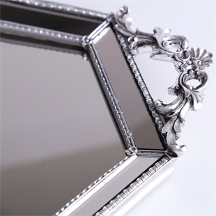 By Selim Altıgen Aynalı Tepsi Gümüş STPS 108GMS70RS 